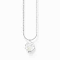 Outlet Chaîne Charm avec blanc Coin argent Femme Charm Chaînes|Charm Chaînes