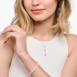 Outlet Chaîne Charm avec blanc Coin argent Femme Charm Chaînes|Charm Chaînes