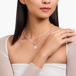 New Chaîne Charm et médaille argent Femme Charm Chaînes|Charm Chaînes