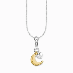 New Chaîne Charm lune et cœur i love you to the moon & back Femme Chaînes & Colliers|Charm Chaînes