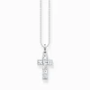 Shop Chaîne croix avec pierres blanches argent Femme Chaînes & Colliers