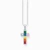 Outlet Chaîne croix avec pierres multicolore argent Femme Chaînes & Colliers