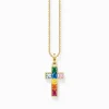 Sale Chaîne croix avec pierres multicolore plaqué or Femme Chaînes & Colliers