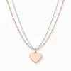 Hot Chaîne cœur or rose argent Femme Chaînes & Colliers|Placage Or Rose 18 Carats - Argent 925