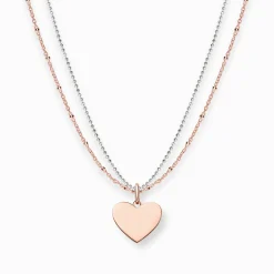Hot Chaîne cœur or rose argent Femme Chaînes & Colliers|Placage Or Rose 18 Carats - Argent 925