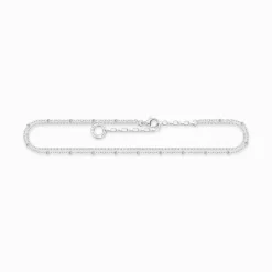 Clearance Chaîne de cheville argent double Femme Chaînes De Cheville