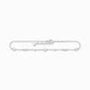 Outlet Chaîne de cheville avec perles et pierres blanches argent Femme Chaînes De Cheville