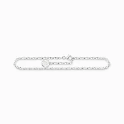 Outlet Chaîne de cheville Charmavec blanc Coin argent Femme Chaînes De Cheville