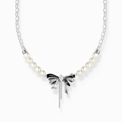 Outlet Chaîne en boucle avec perles Lovely Romance Argent Femme Chaînes & Colliers|Argent 925