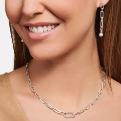 Cheap Chaîne liens argent Femme Chaînes & Colliers