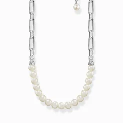New Chaîne liens et perles argent Femme Chaînes & Colliers