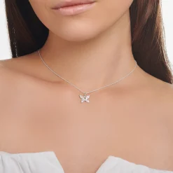 New Chaîne papillon pierres blanches Femme Chaînes & Colliers