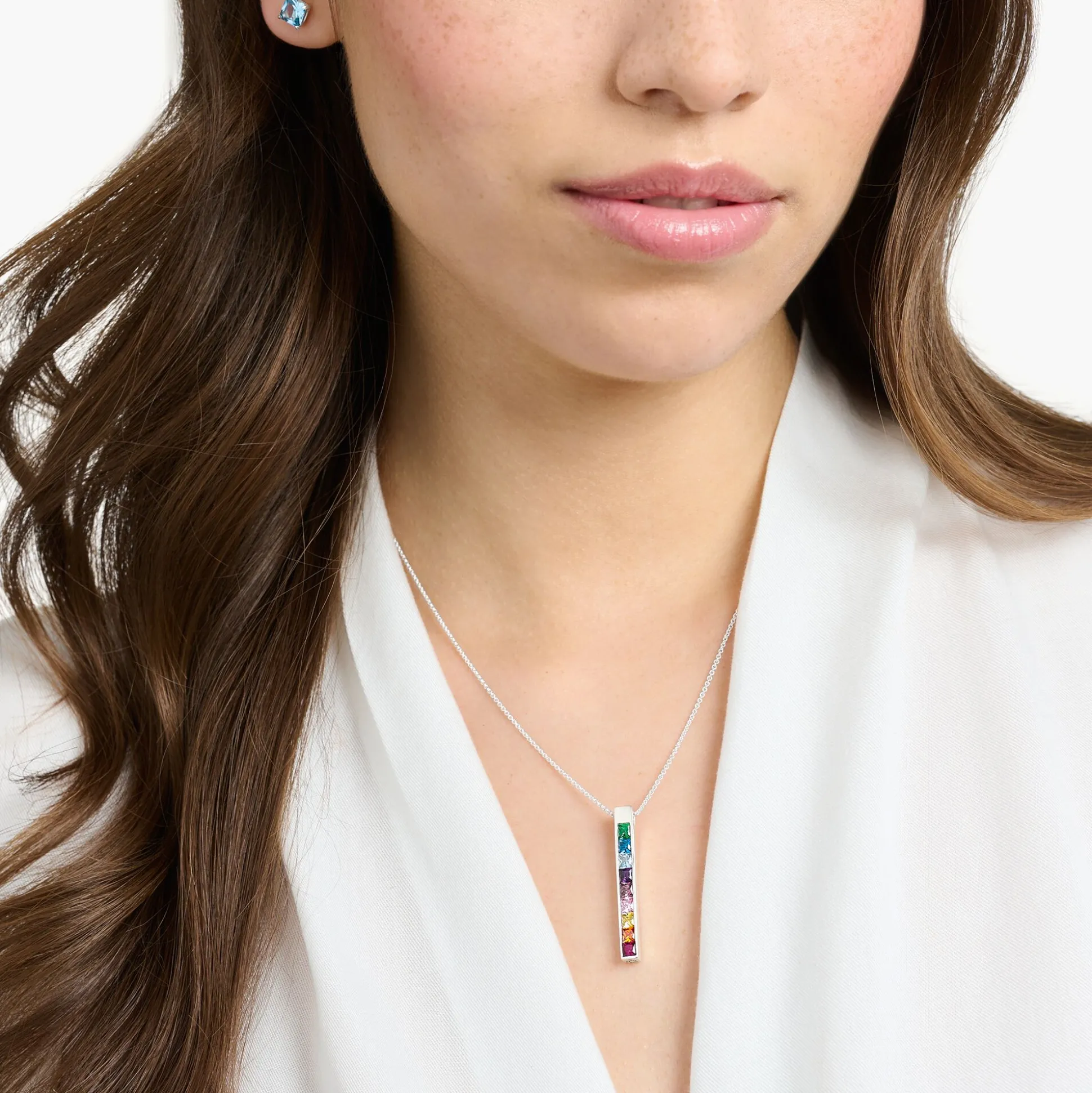 Store Chaîne pierres colorées argent Femme Chaînes & Colliers