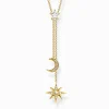 New Chaîne étoile & lune or Femme Placage Or 18 Carats - Argent 925