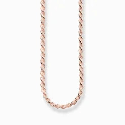 Cheap Chaîne torsadée Épaisseur 1,10 mm (0,04 Inch) Femme Placage Or Rose 18 Carats - Argent 925