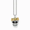 Discount Chaîne tête de mort couronne Femme Chaînes & Colliers|Placage Or 18 Carats - Argent 925