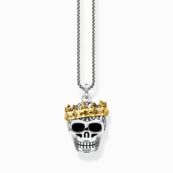 Discount Chaîne tête de mort couronne Femme Chaînes & Colliers|Placage Or 18 Carats - Argent 925