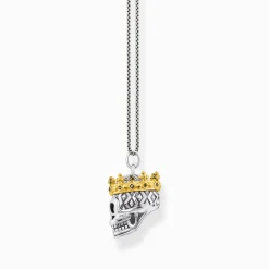 Discount Chaîne tête de mort couronne Femme Chaînes & Colliers|Placage Or 18 Carats - Argent 925