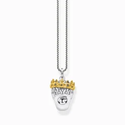 Discount Chaîne tête de mort couronne Femme Chaînes & Colliers|Placage Or 18 Carats - Argent 925