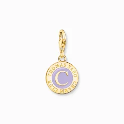 Online Charm orné d’émail à froid violet et Coin plaqué or Femme Charms|Charms