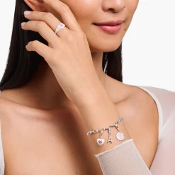 Discount Charm rose Coin argent Femme Charms|Charms