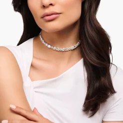 Best Choker glamour avec 43 zircons blancs argent Femme Chaînes & Colliers|Argent 925