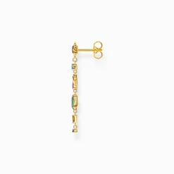 Cheap Clou d’oreille individuel soleil, palmier et cactus orné de gemmes multicolores doré Femme Boucles D'oreilles|Placage Or 18 Carats - Argent 925