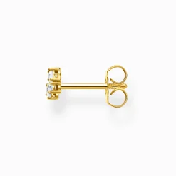Shop Clou d'oreille unique blanche pierres or Femme Clous D'oreilles