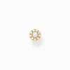 Best Sale Clou d'oreille unique blanche pierres or Femme Clous D'oreilles|Placage Or 18 Carats - Argent 925