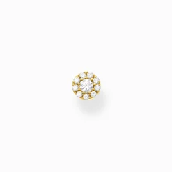 Best Sale Clou d'oreille unique blanche pierres or Femme Clous D'oreilles|Placage Or 18 Carats - Argent 925