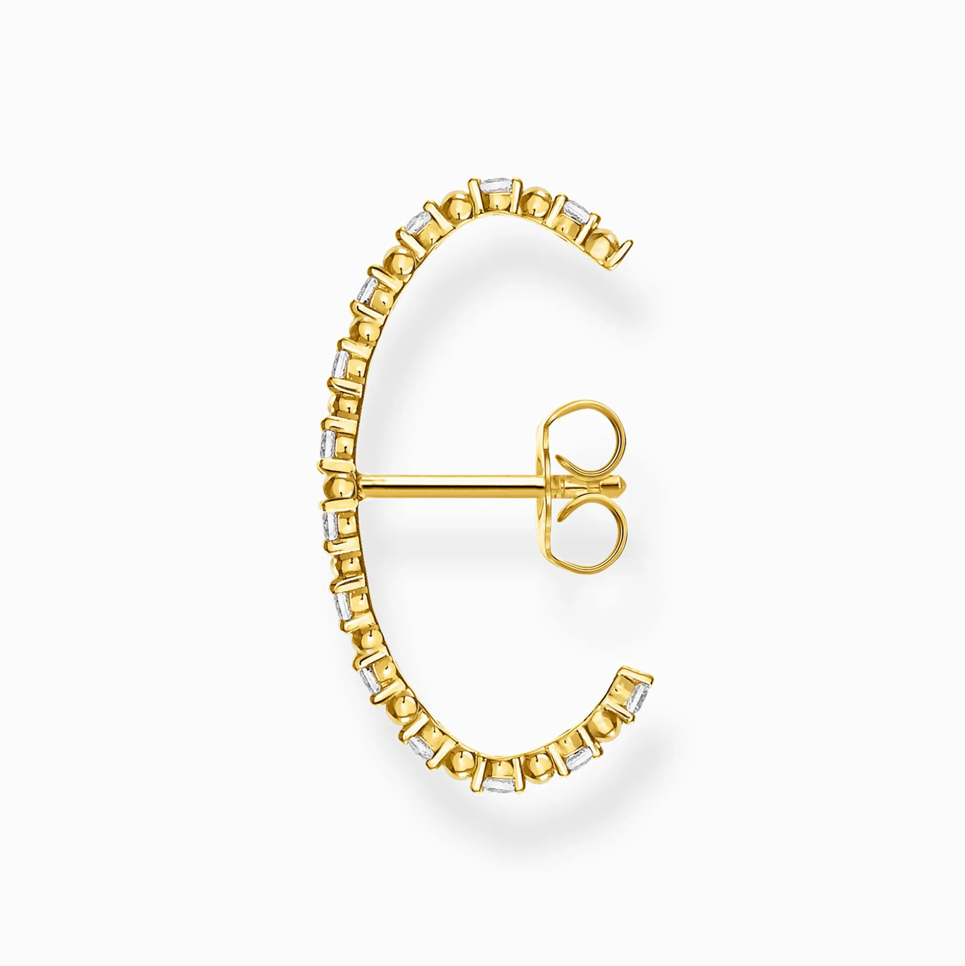 Discount Clou d'oreille unique blanche pierres or Femme Clous D'oreilles|Placage Or 18 Carats - Argent 925