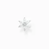 Sale Clou d'oreille unique fleur pierres blanches Femme Clous D'oreilles