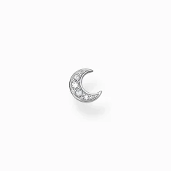 Cheap Clou d'oreille unique lune pavé argent Femme Clous D'oreilles
