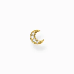 Fashion Clou d'oreille unique lune pavé or Femme Clous D'oreilles|Placage Or 18 Carats - Argent 925