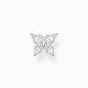 Shop Clou d'oreille unique papillon pierres blanches Femme Clous D'oreilles