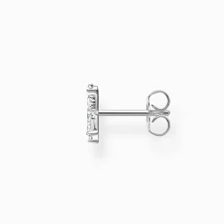 Shop Clou d'oreille unique papillon pierres blanches Femme Clous D'oreilles
