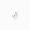 Shop Clou d'oreille unique pierres blanches argent Femme Clous D'oreilles