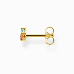 Flash Sale Clou d'oreille unique pierres colorées or Femme Clous D'oreilles|Placage Or 18 Carats - Argent 925