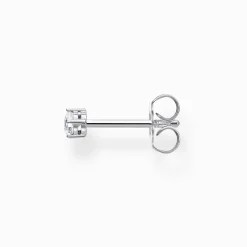 Shop Clou d'oreille unique pierre blanche argent Femme Clous D'oreilles