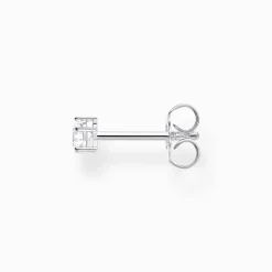 Flash Sale Clou d'oreille unique pierre blanche argent Femme Clous D'oreilles
