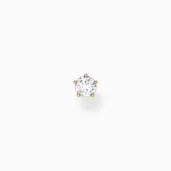Best Clou d'oreille unique pierre blanche or Femme Clous D'oreilles|Placage Or 18 Carats - Argent 925