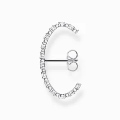 Cheap Clou d'oreille unique pierres blanches argent Femme Clous D'oreilles