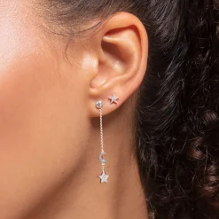 Shop Clou d'oreille unique étoile argent Femme Clous D'oreilles