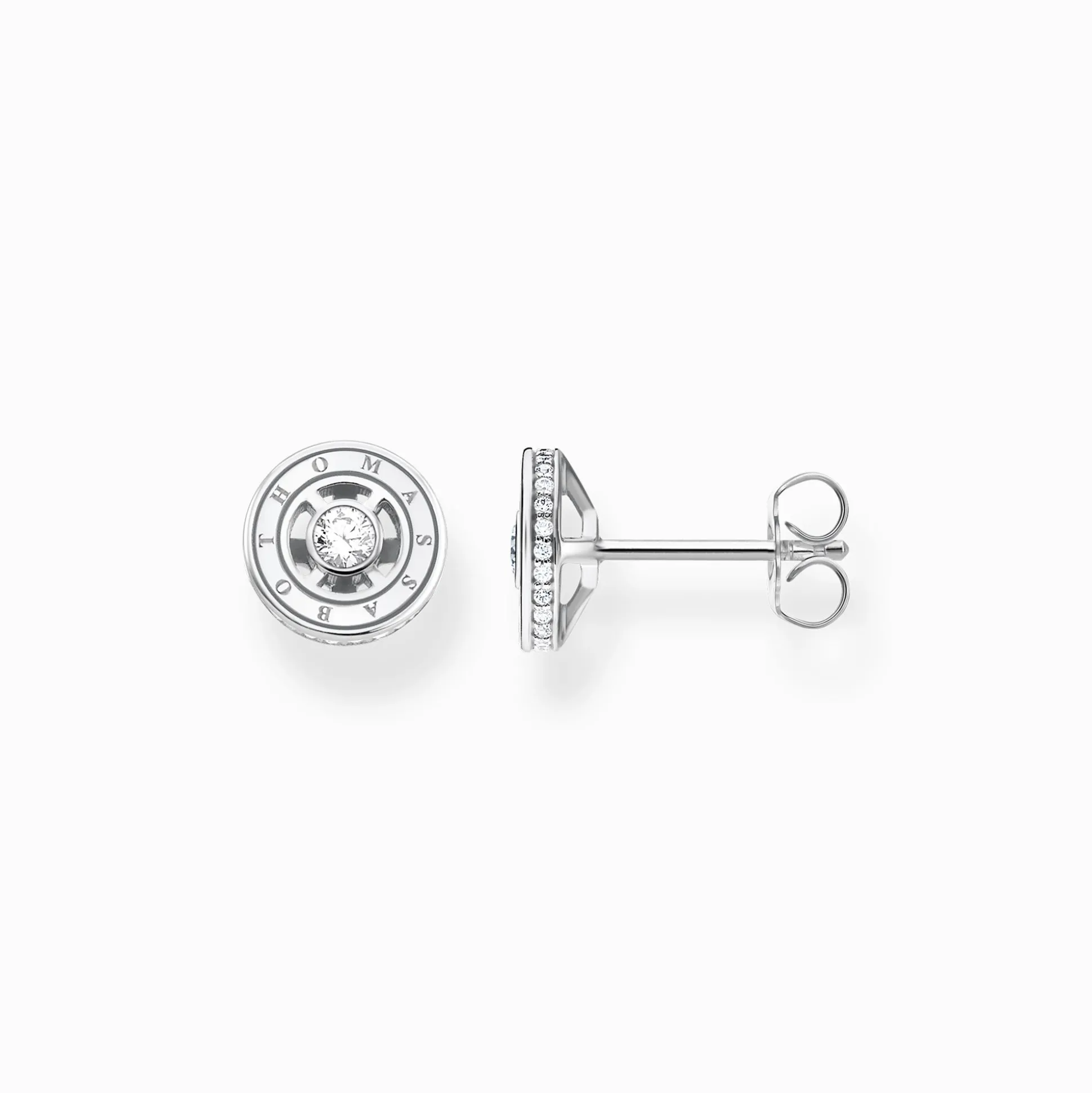 Outlet Clous d'oreilles avec pierres blanches argent Femme Clous D'oreilles