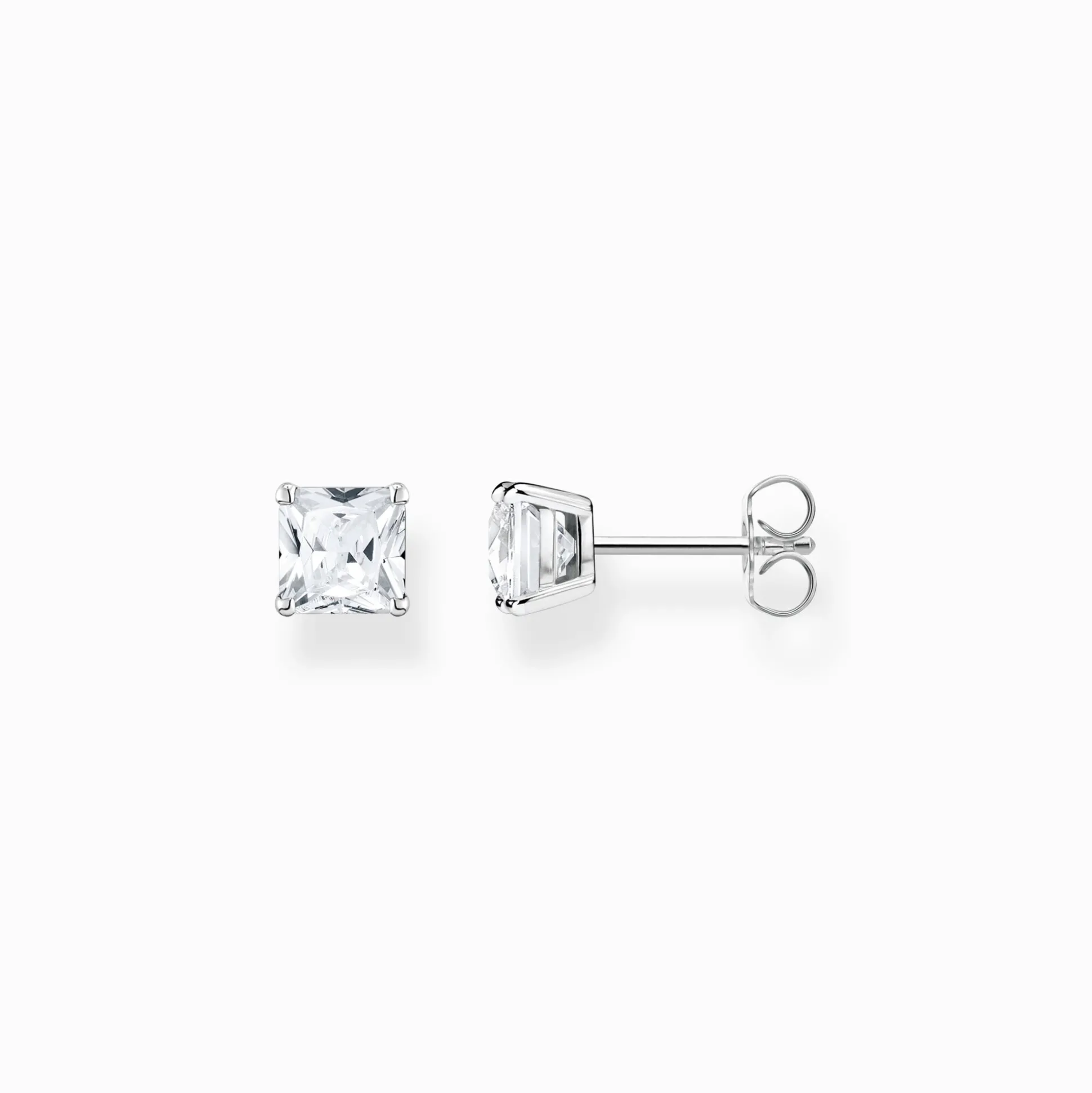 Best Clous d'oreilles avec pierre blanches argent Femme Clous D'oreilles