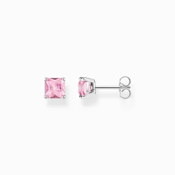 Flash Sale Clous d'oreilles avec pierre rose argent Femme Clous D'oreilles