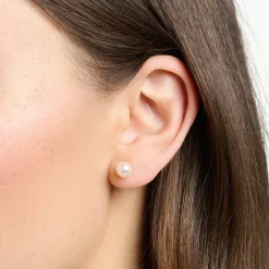Sale Clous d'oreilles perle or rose Femme Clous D'oreilles