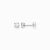 Shop Clous d'oreilles pierre blanche Femme Clous D'oreilles