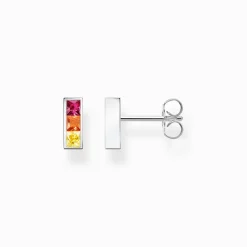 Shop Clous d'oreilles pierres colorées argent Femme Clous D'oreilles