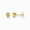 New Clous d'oreilles tête de mort roi or Femme Clous D'oreilles|Clous D’oreilles & Créoles
